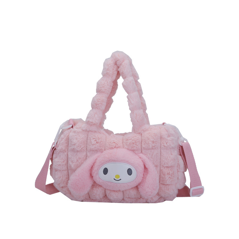 Plush girl bag, cartoon casual crossbody single-shoulder bag, autumn and winter furry backpack, cross-border handbag, cute claw machine doll Item Picture