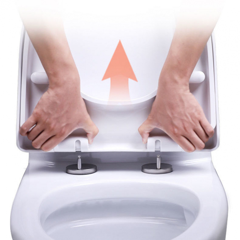 Universal toilet seat cover one-button quick-release cover plate thickened toilet seat cover UVO type toilet seat cover old-fashioned slow descent factory wholesale Application Scenario