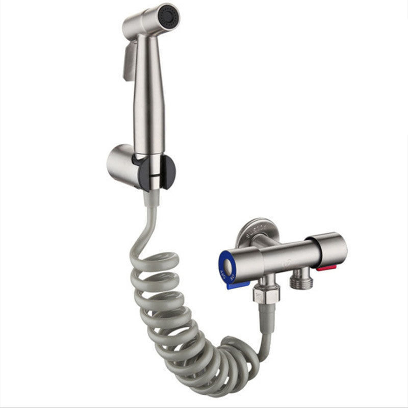 304 stainless steel pressurized spray gun, faucet flushing gun, bathroom toilet companion, toilet high-pressure flushing set Item Picture