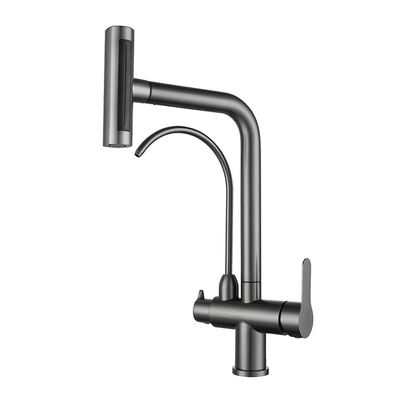 304 stainless steel three-in-one faucet, hot and cold kitchen sink, water purifier, direct drinking sink, household faucet Item Picture