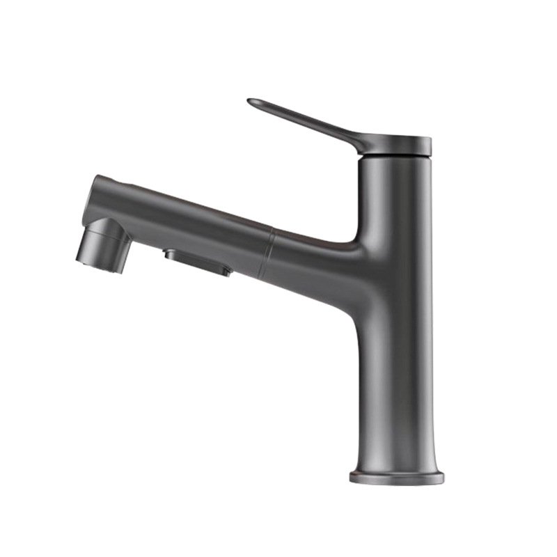 Brass basin, pull-out faucet, washbasin, hot and cold water, bathroom, washbasin, faucet Application Scenario