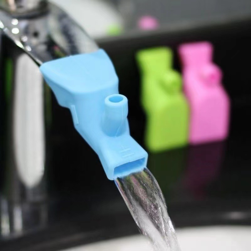 Silicone faucet extender connector, water channel, universal splash-proof wonder device, water diverter, extension device, hand sanitizer full figure