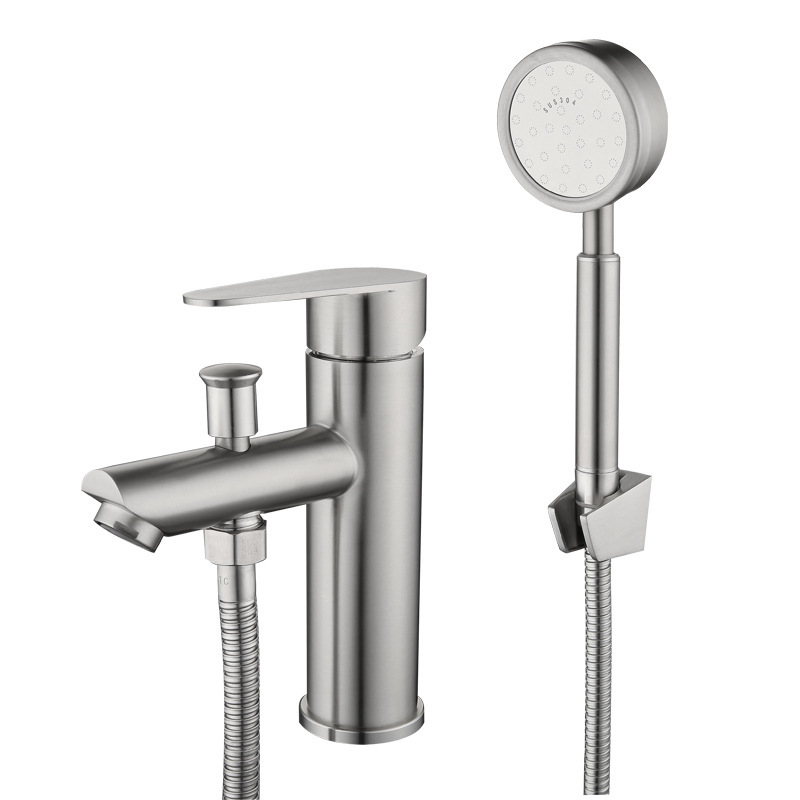 Cross-border 304 stainless steel two-function washbasin faucet, cold and hot lifting washbasin faucet, three-in-one faucet for washing face and shower Item Picture