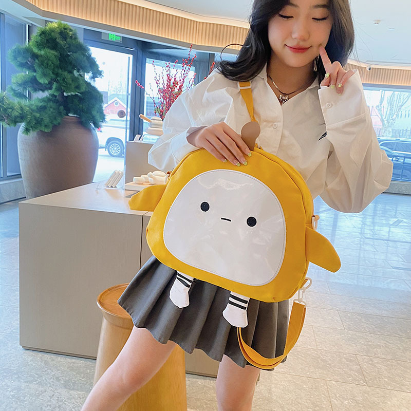 The new 2024 children's egg-shaped party backpack is a cute cartoon canvas single-shoulder bag and a fashionable and stylish small backpack Application Scenario