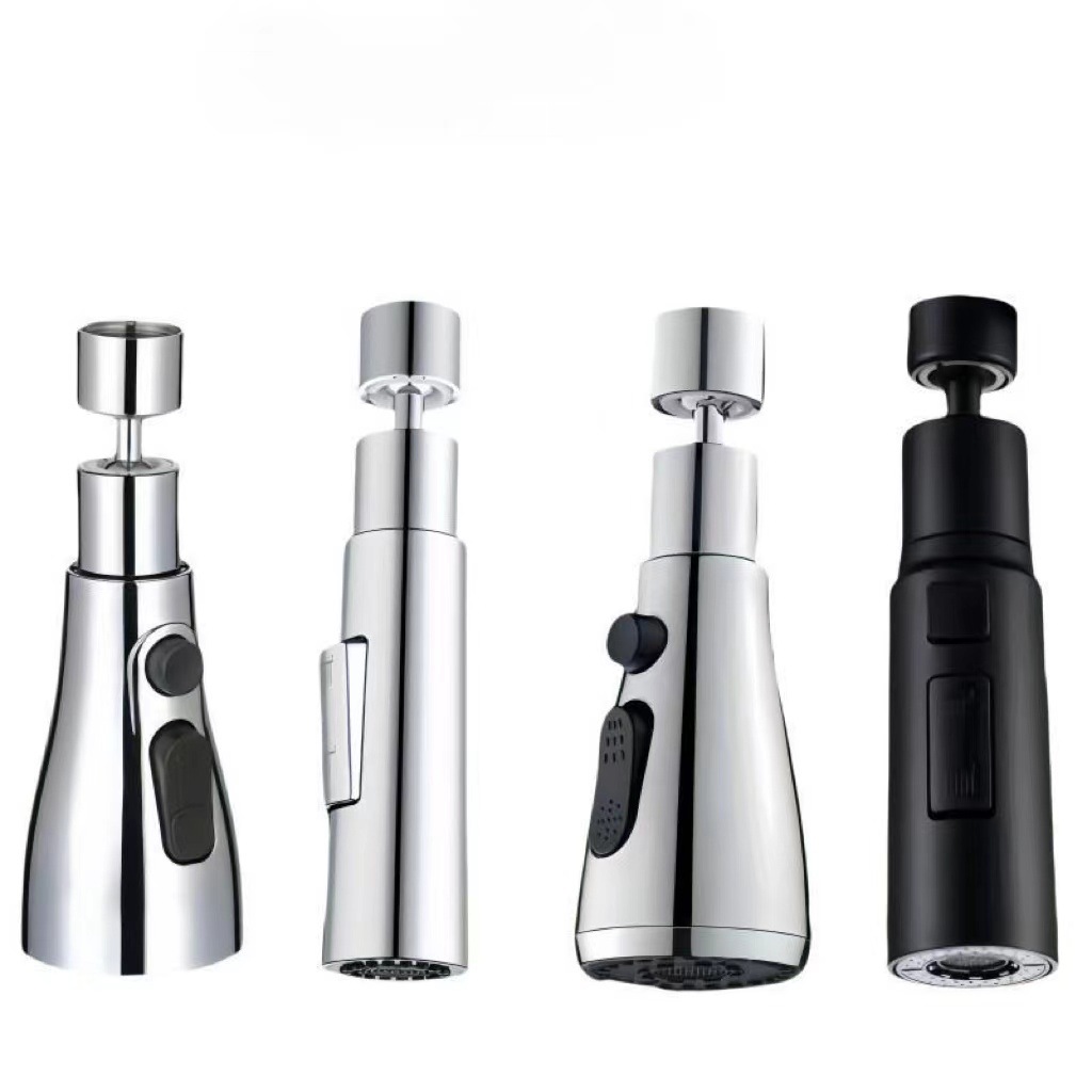 Multi-functional extension nozzle for kitchen faucets, anti-splash bubble maker, pressurized shower head, blade, universal extension device full figure