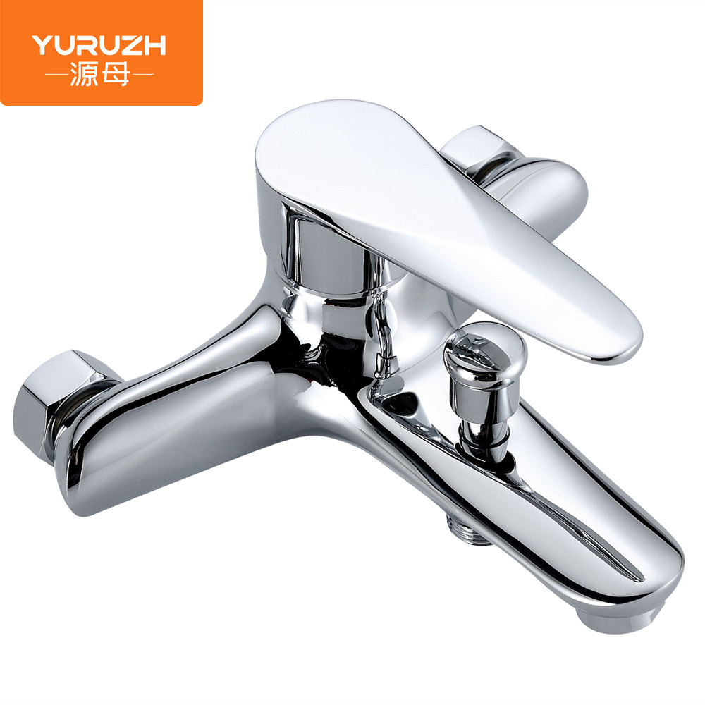 Manufacturer's all-copper shower faucet and showerhead set, three-in-one wall-mounted concealed mixing valve, household cold and hot bathtub faucet full figure
