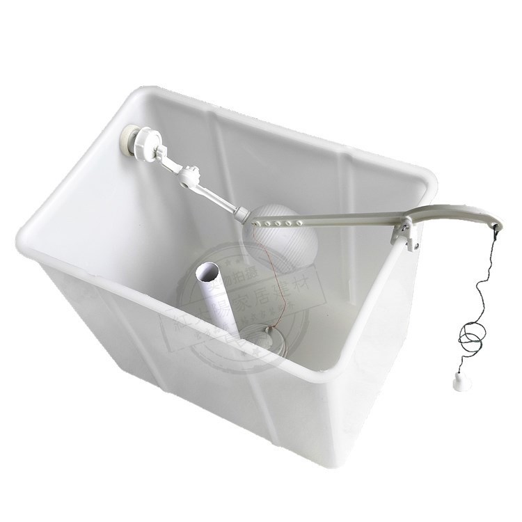 Hand-pulled grooved water tank, plastic water tank for public toilets, 50-liter high water tank, water-saving, old-fashioned hand-pulled rope flushing water tank Item Picture