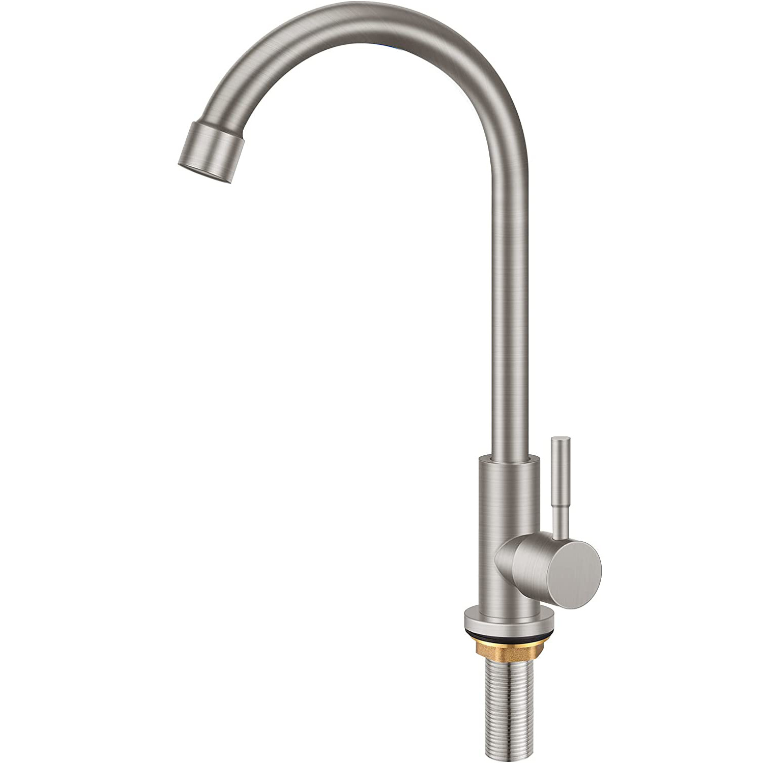 Stainless steel single-cooling kitchen faucet, black sink, sink, laundry counter faucet, black brushed faucet Application Scenario