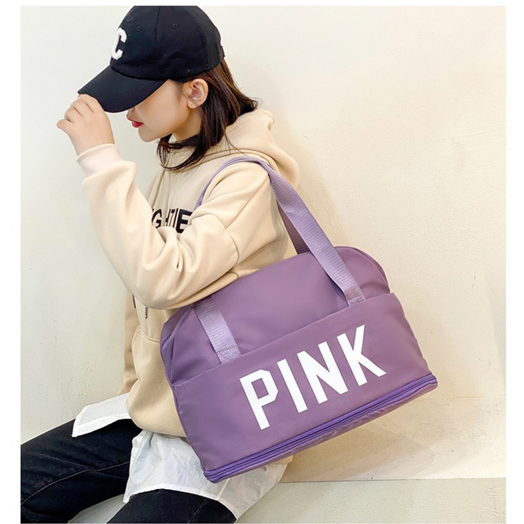 Women's wet and dry separate travel bag, single-shoulder sports bag, portable light storage bag, fitness bag, men's waterproof luggage bag details Picture
