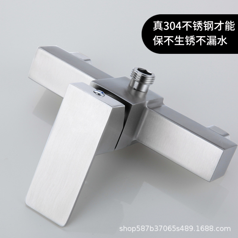 Stainless steel water heater mixing valve, concealed shower hot and cold water faucet, bathroom showerhead set mixing three-in-one switch details Picture