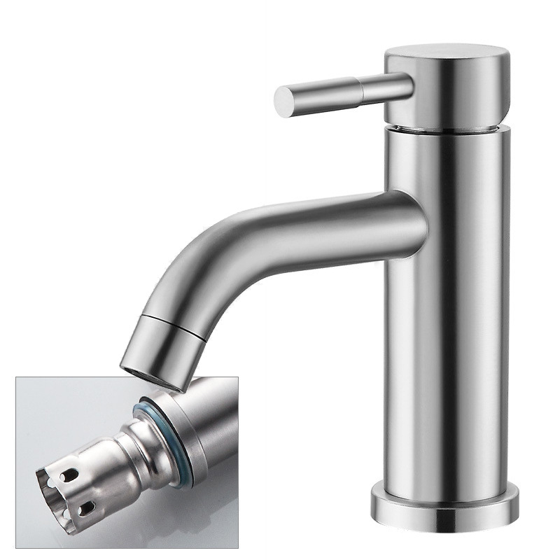 Stainless steel 304 faucet, washbasin, faucet, hot and cold washbasin, bathroom cabinet, hot and cold water, hot and cold sanitary ware manufacturer details Picture