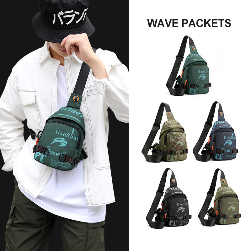 New cross-border exclusive outdoor men's chest bag, fashionable and trendy crossbody bag, multi-functional mobile phone storage, travel small bag full figure