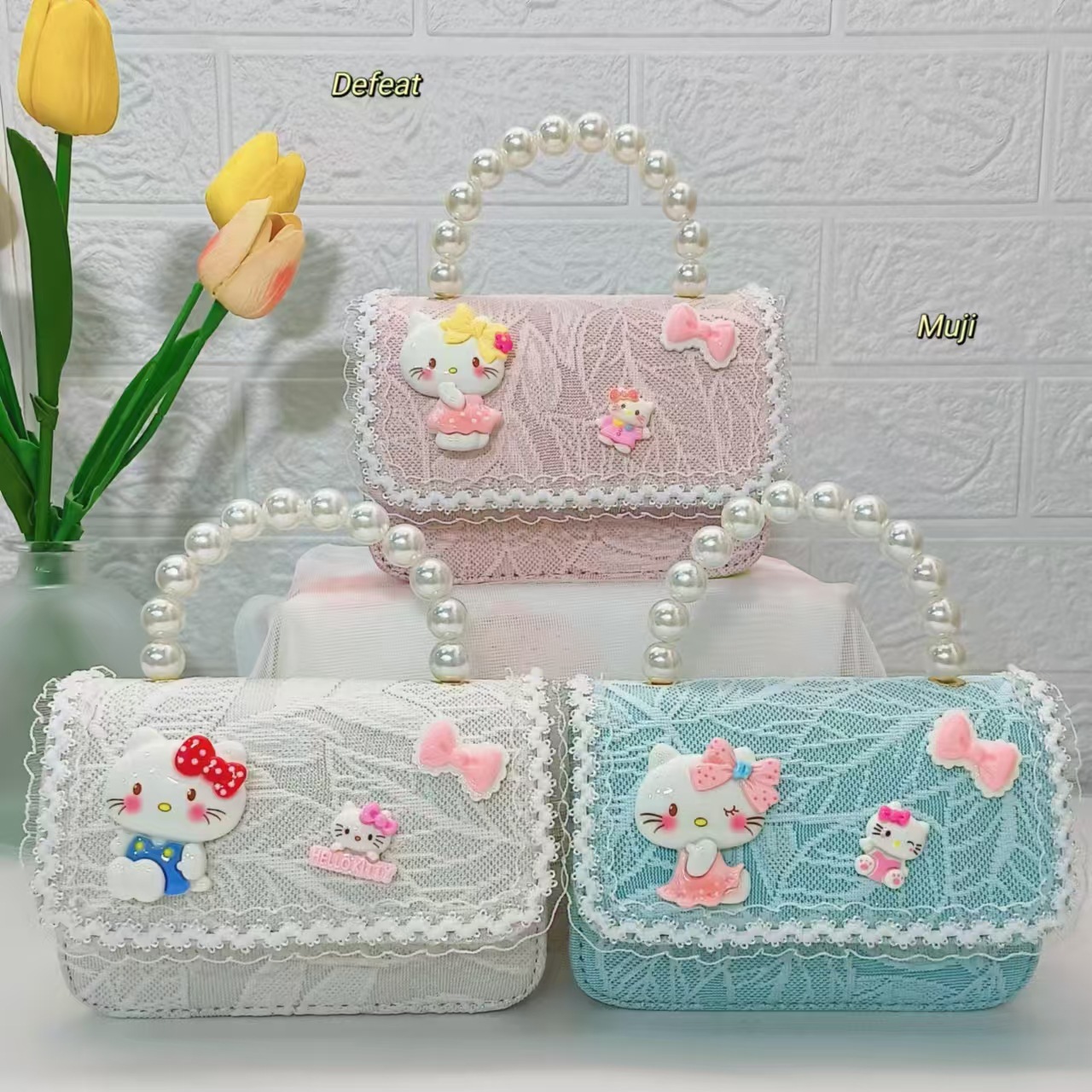 Pearl handbag, children's bag, little girl, princess bag, pearl handbag, chain bag, coin purse, single-shoulder crossbody bag details Picture