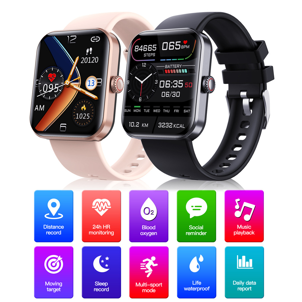 The new F57L smartwatch features a 1.91 high-definition large-screen voice assistant for blood pressure, heart rate and exercise, and is directly supplied from the cross-border factory Specification drawing
