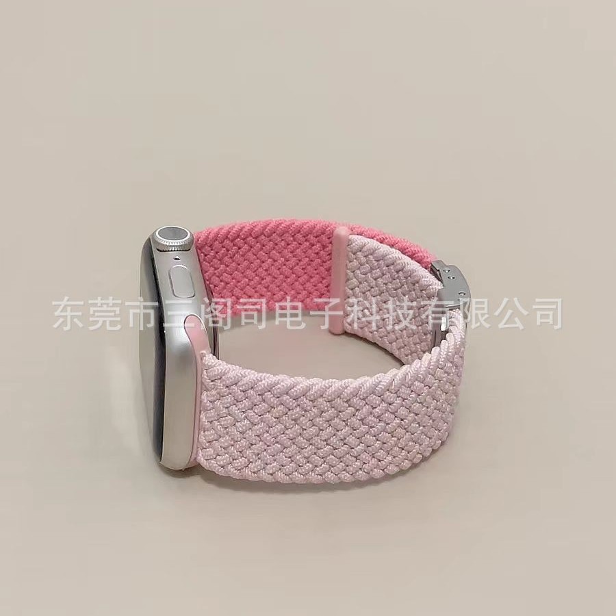 This integrated buckle braided watch strap is suitable for Applewatch bands and for Huawei and Samsung nylon braided ones details Picture