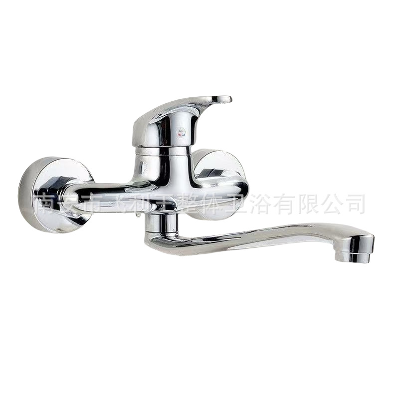 The foreign trade zinc alloy Qiao Deng kitchen concealed installation two-piece swing hot and cold water faucet sink sink sink and mixed faucet Item Picture