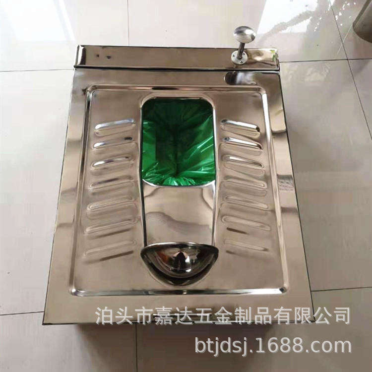 Stainless steel packing squat toilet, no-flush toilet, anti-slip foot-stepped toilet, mechanical stainless steel packing squat toilet details Picture