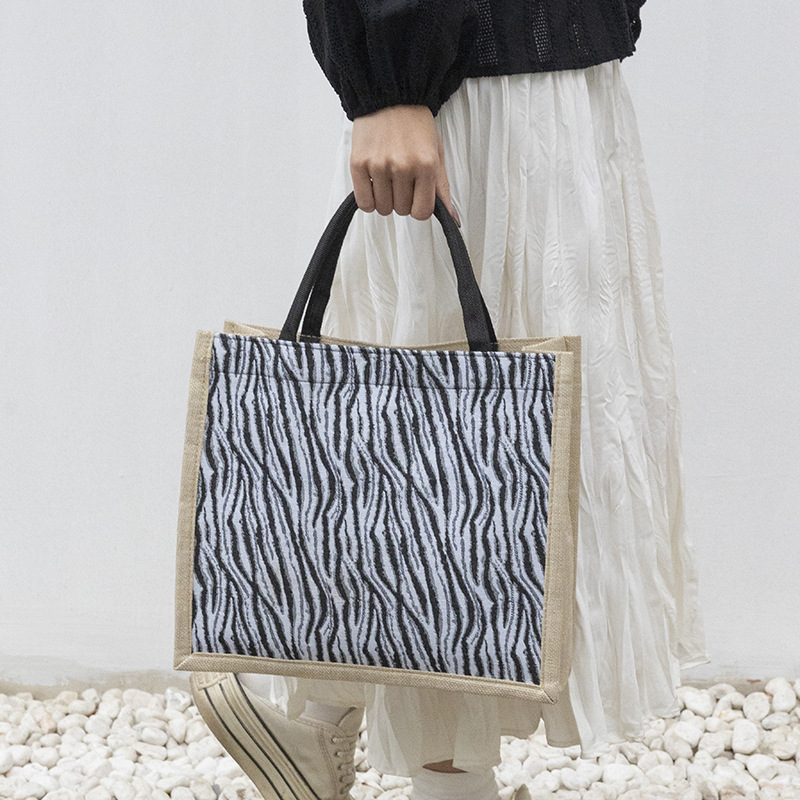 Large-capacity commuting handbags, cross-border bestsellers, hand-carried tote bags, ins linen texture single-shoulder tote bags Specification drawing