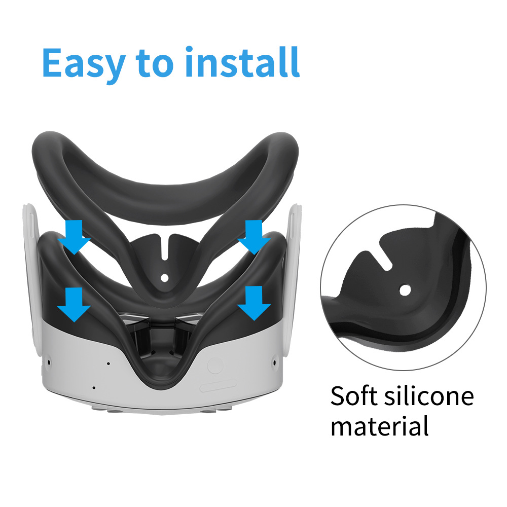 New Meta quest3s silicone protective case mask for comfortable VR game face anti-slip eye mask accessories details Picture