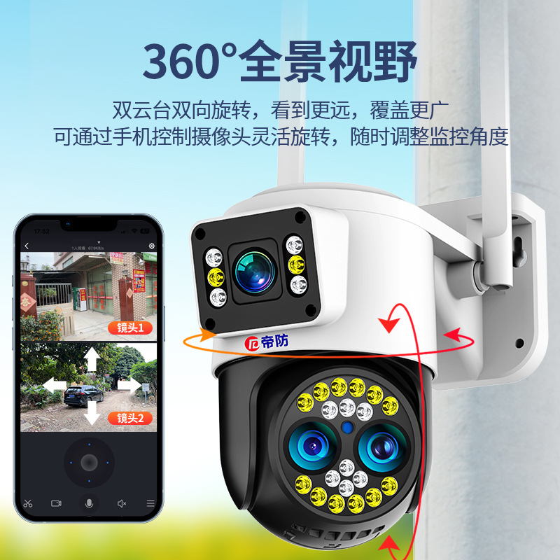 Factory wholesale intelligent surveillance cameras, 360-degree panoramic high-definition cameras, rural outdoor home monitors Application Scenario