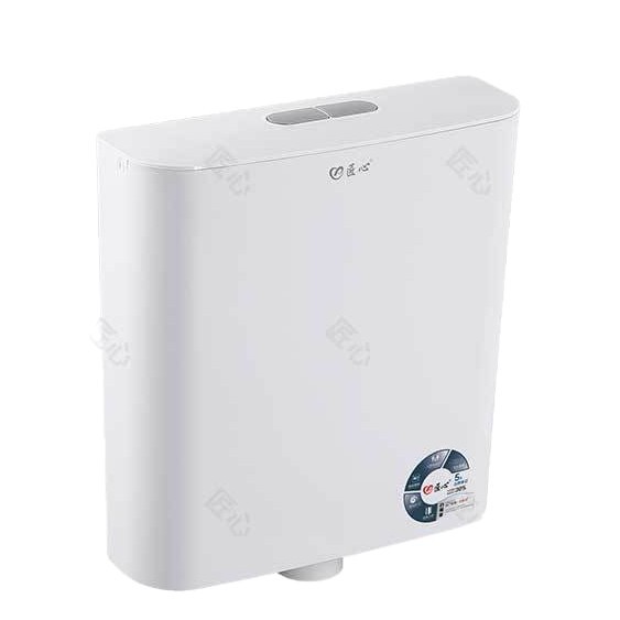 Medium and thick water tank, pure white 10L, strong flushing force, bathroom toilet, household toilet bowl, wall-mounted water tank Item Picture