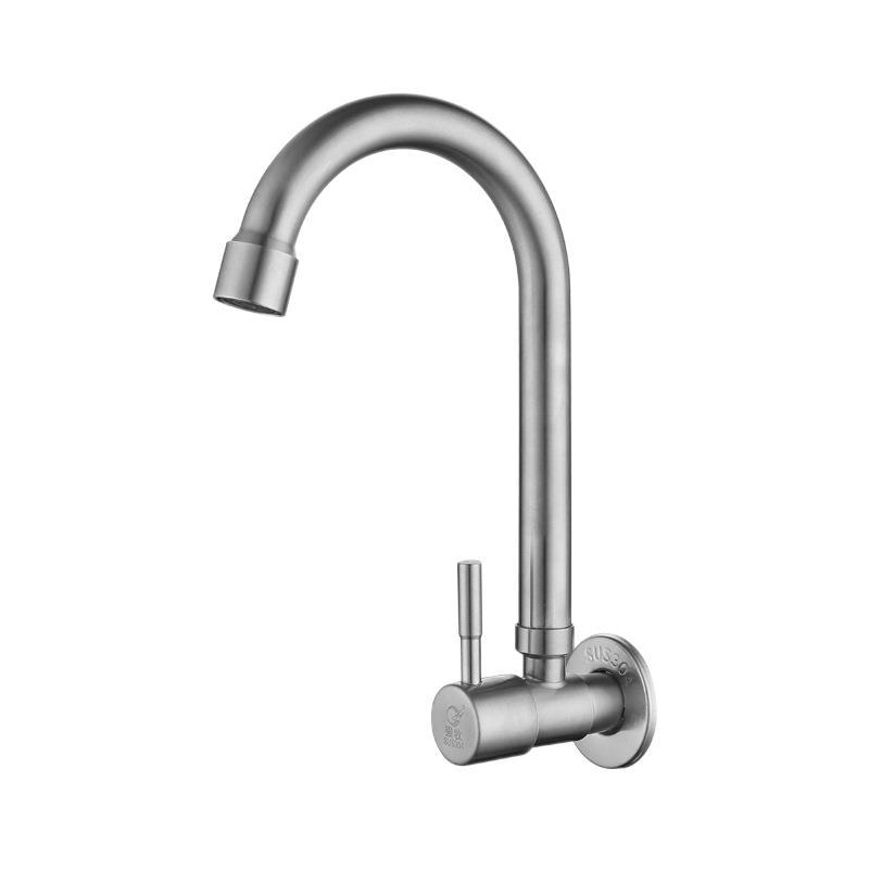 304 stainless steel kitchen wall-mounted faucet, single-cooling sink for washing vegetables, dishes, laundry pool, balcony washbasin faucet Item Picture