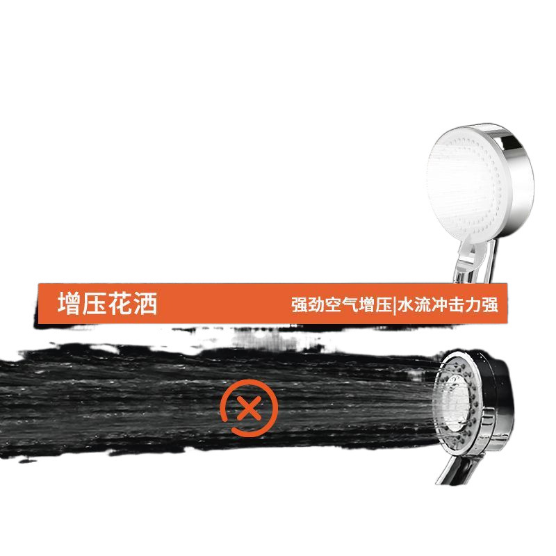 Pressurized filter showerhead, five-speed shower hand spray, household bathroom bath pressurized showerhead set wholesale Item Picture