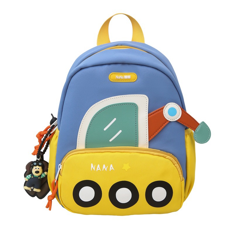 New cute kindergarten schoolbags for boys and girls, excavator backpacks, lightweight and load-reducing car children's schoolbags Item Picture