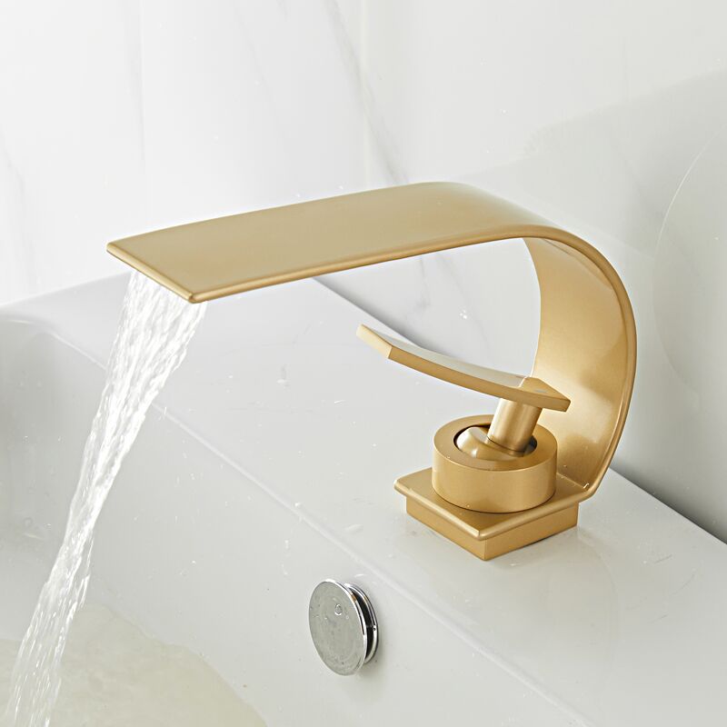 Black waterfall hot and cold water faucet washbasin, creative bathroom, washbasin under the washbasin, household washbasin faucet Application Scenario