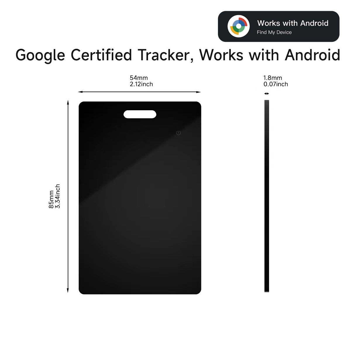 Google Search Card Wallet Anti-loss Device, global search wireless charging tracking Remote location card anti-loss device Specification drawing