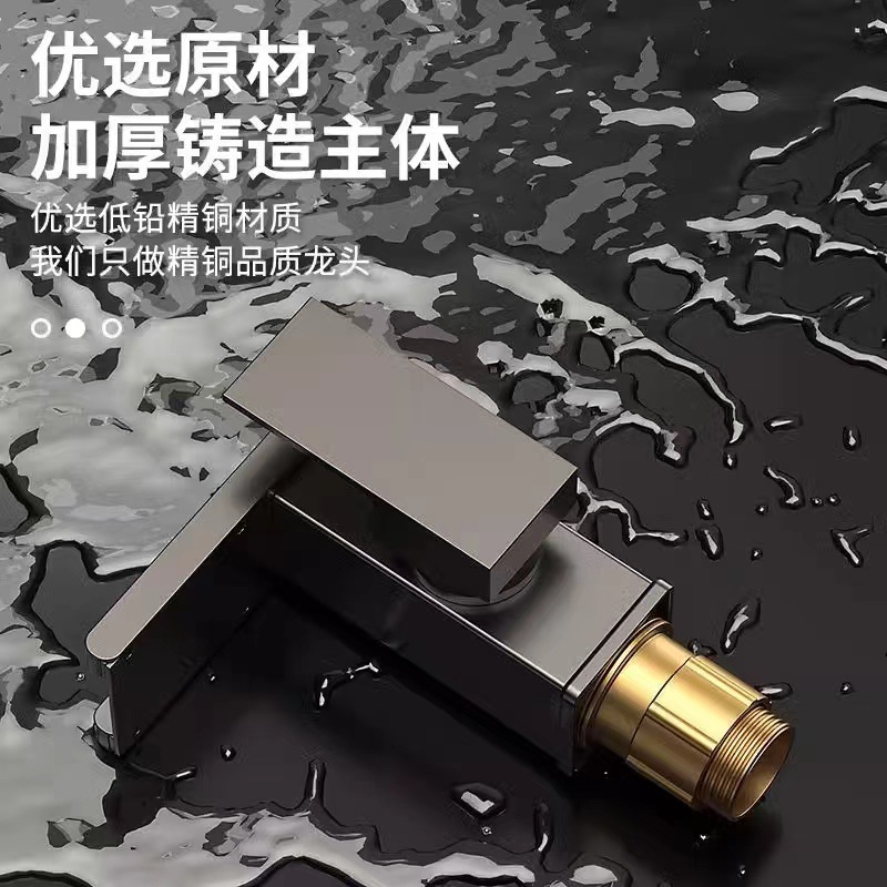 Cross-border manufacturer wholesale washbasins, hot and cold water faucets, all-copper waterfall, LED light, bathroom washbasins, bathroom single holes Application Scenario