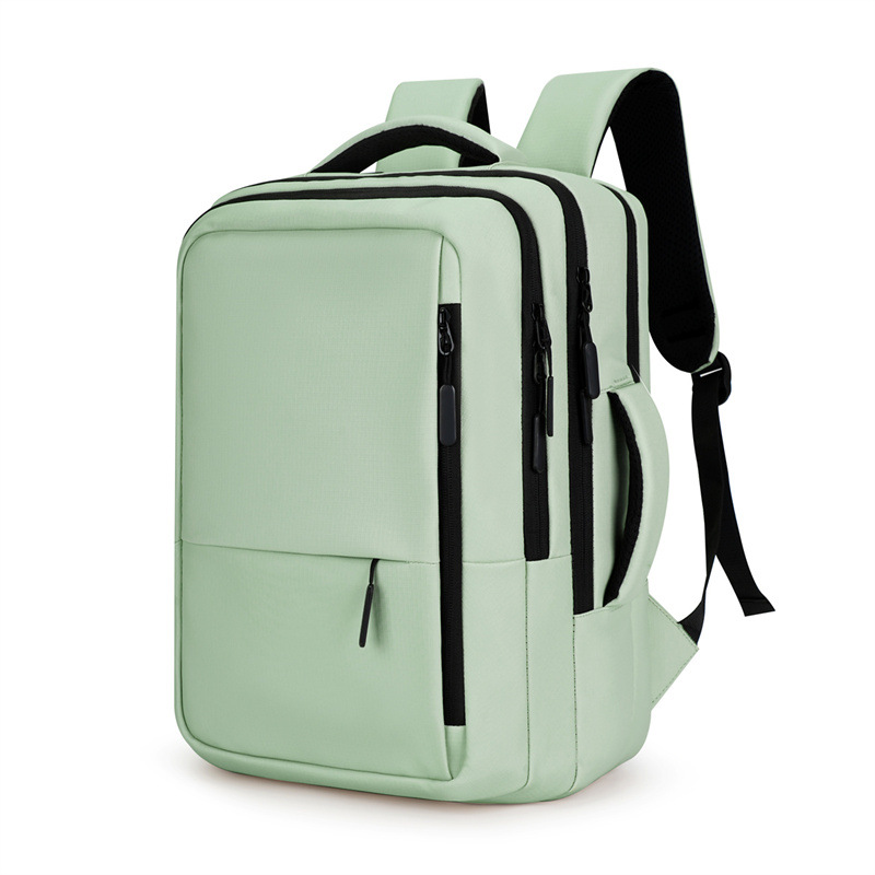 Business backpacks for cross-border wholesale, box-type structure backpacks, USB rechargeable computer bags, and backpacks for business trips and travels details Picture