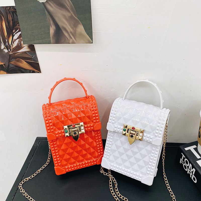 Douyin and Kuaishou live streaming supply: Women's 2025 new trendy PVC pearl handbag, jelly bag, crossbody women's bag Specification drawing