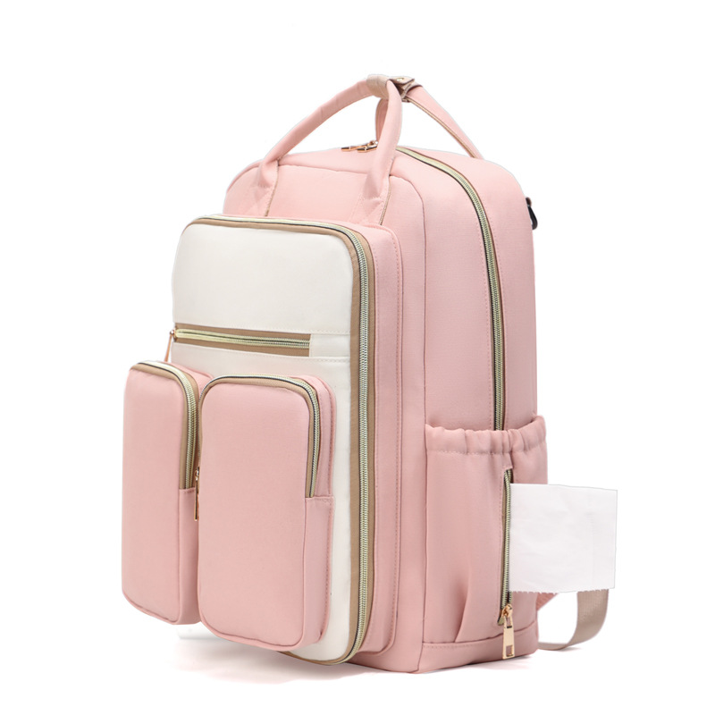 Cross-border large-capacity mommy bag, multi-functional storage maternity bag, water-repellent portable insulated double-shoulder mother and baby bag Specification drawing