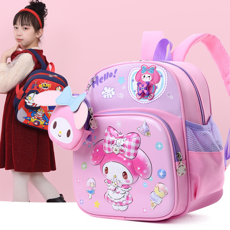 Kindergarten schoolbags, cartoon Kuromi children's backpacks, small and medium-sized class boys and girls' anime backpacks, preschool schoolbags details Picture