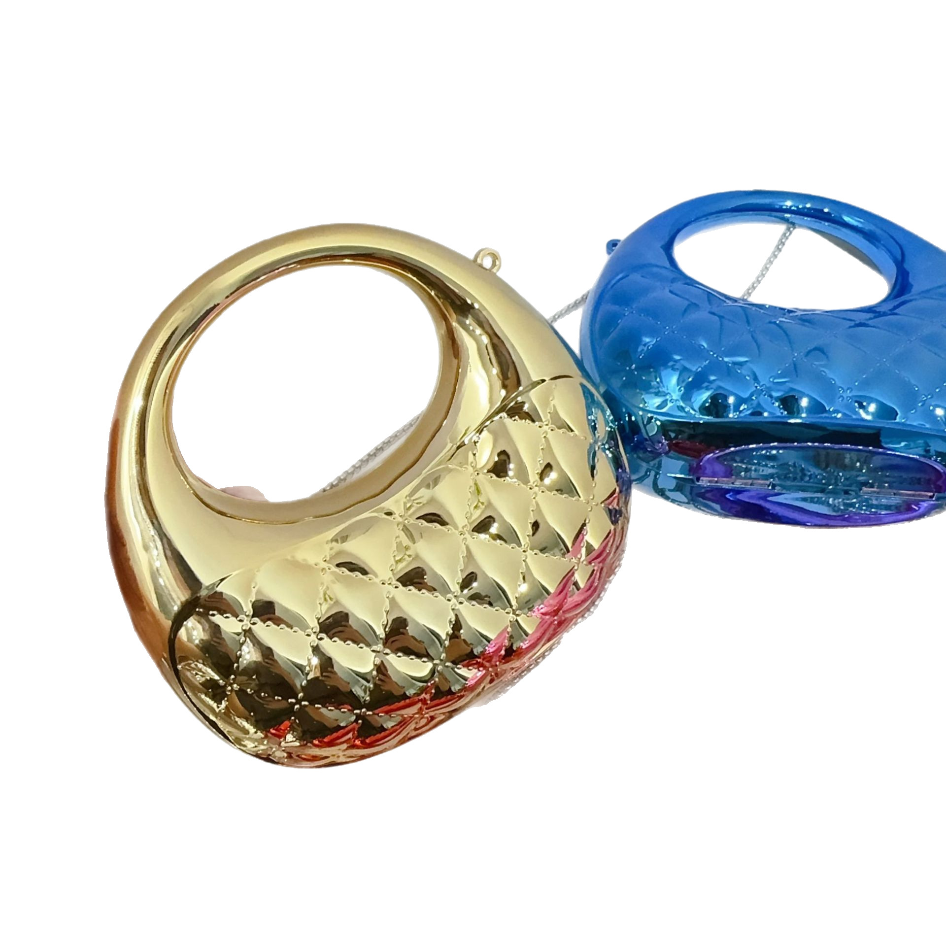 2025 New Cross-border shell crescent Moon acrylic diamond mini Bag, Banquet Colorful hand-held crossbody small bag Item Picture