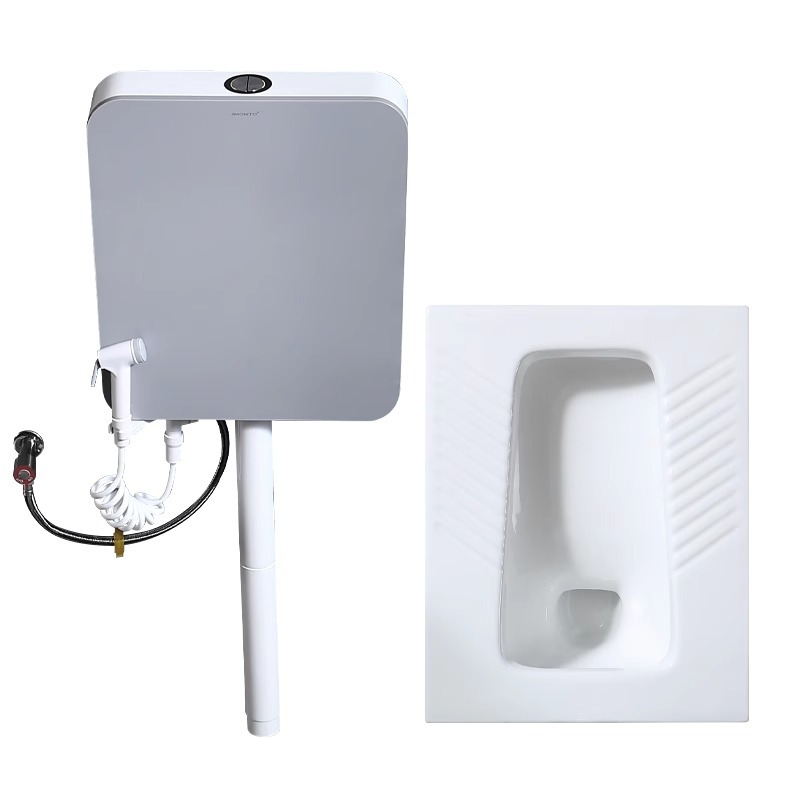 Large-sized squat toilet, squat pit-type flushing tank, complete squat toilet, anti-odor bathroom, household toilet bowl, toilet bowl Item Picture