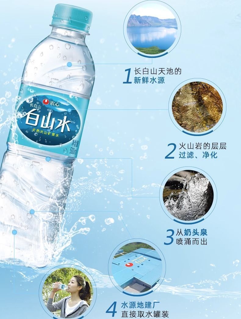 包邮批发！克兰斯门饮用水零食 天然火山矿泉水农心白山水500mL详情7