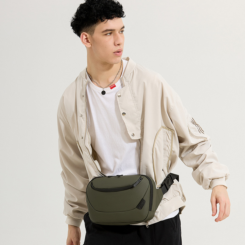 WEPOWER's new water-resistant large-capacity chest bag, daily commute casual crossbody single-shoulder bag, men's waist bag Specification drawing