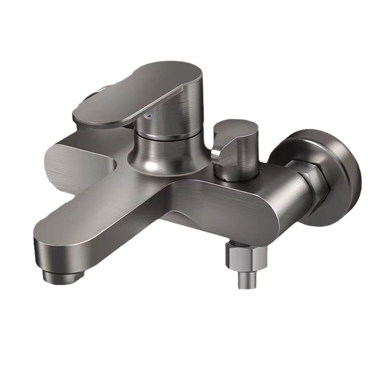 Shower faucet, all-copper mixing valve, shower head, bath set, bathroom bathtub mixing switch, side-opening three-way cold and hot water Item Picture