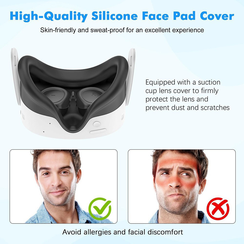 New Meta quest3s mask controller cover vr game console silicone protective case, anti-drop silicone case Specification drawing