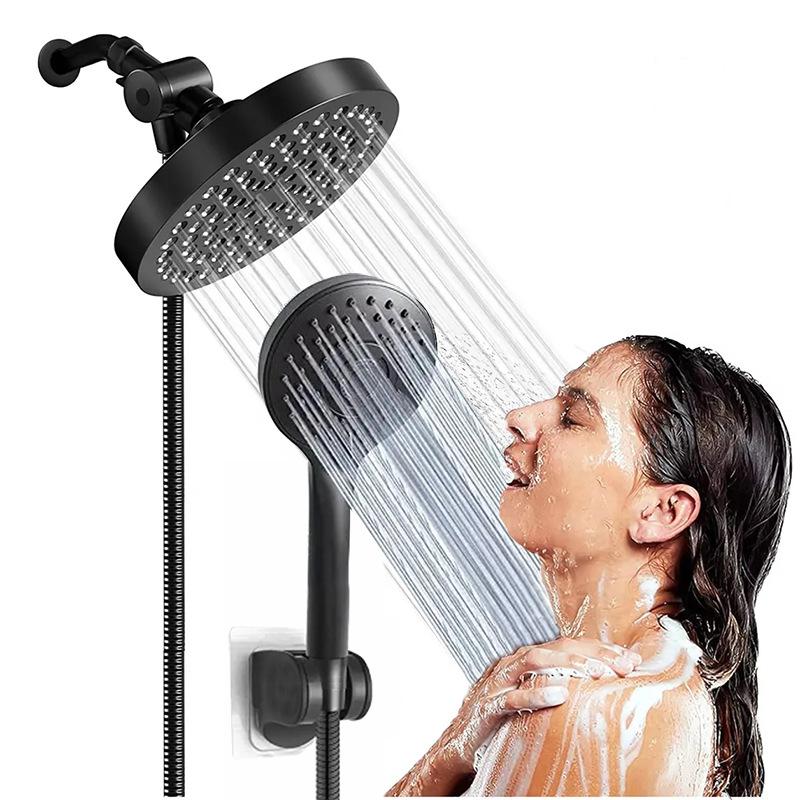Cross-border foreign trade concealed installation simple set bathroom shower head, water distributor, hose bracket, three-way shower head full figure