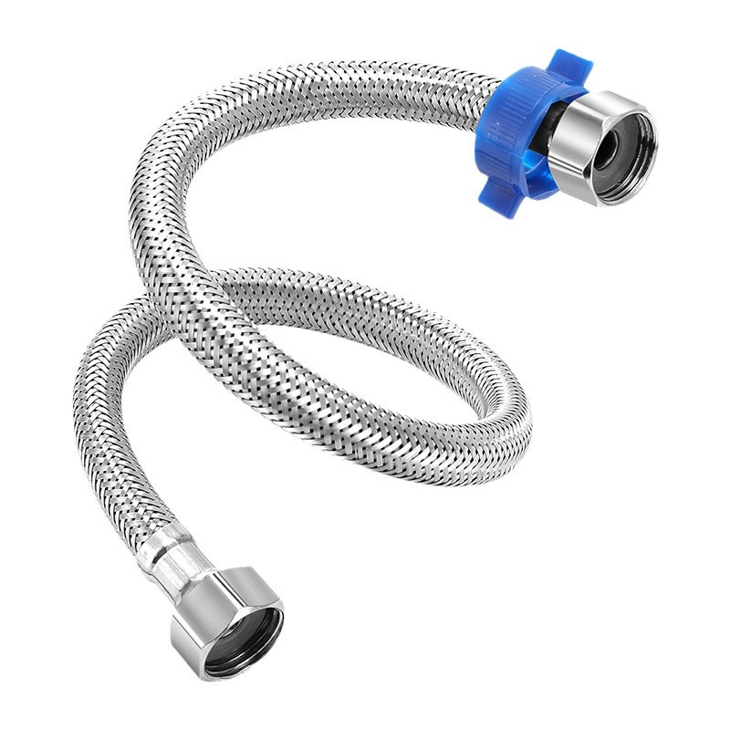 304 stainless steel braided hose, high-pressure explosion-proof water pipe, cold and hot 4-minute water inlet, water heater, toilet metal connection pipe Item Picture