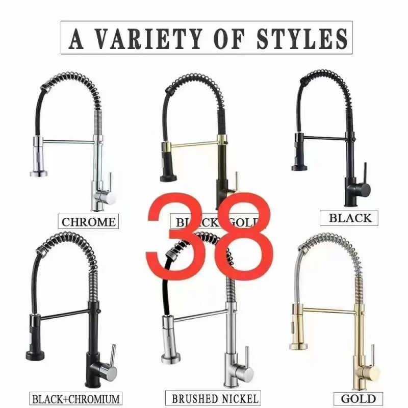 Cross-border kitchen cold and hot spring pull-out faucet, stainless steel sink with base plate, purified water for direct drinking, dual-purpose single hole full figure