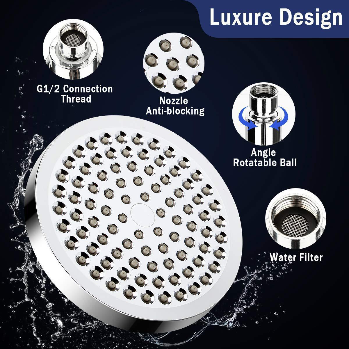 Wholesale of cross-border home and bathroom double shower heads, American-style concealed bracket arm three-way diverter with socket set Specification drawing