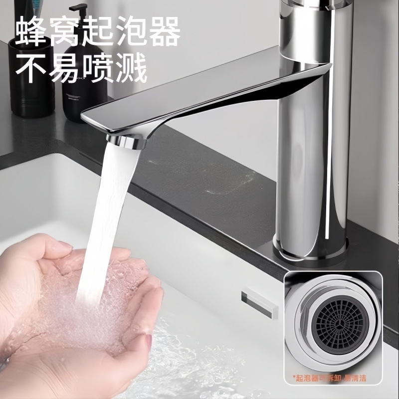 Thickened washbasin, faucet, cold and hot water, household washbasin, bathroom single cold washbasin, washbasin, washbasin details Picture