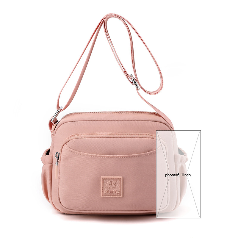 Colorful Fox Ladies' portable phone Bag, Japanese style simple multi-layer single-shoulder bag, fashionable and trendy crossbody bag Item Picture