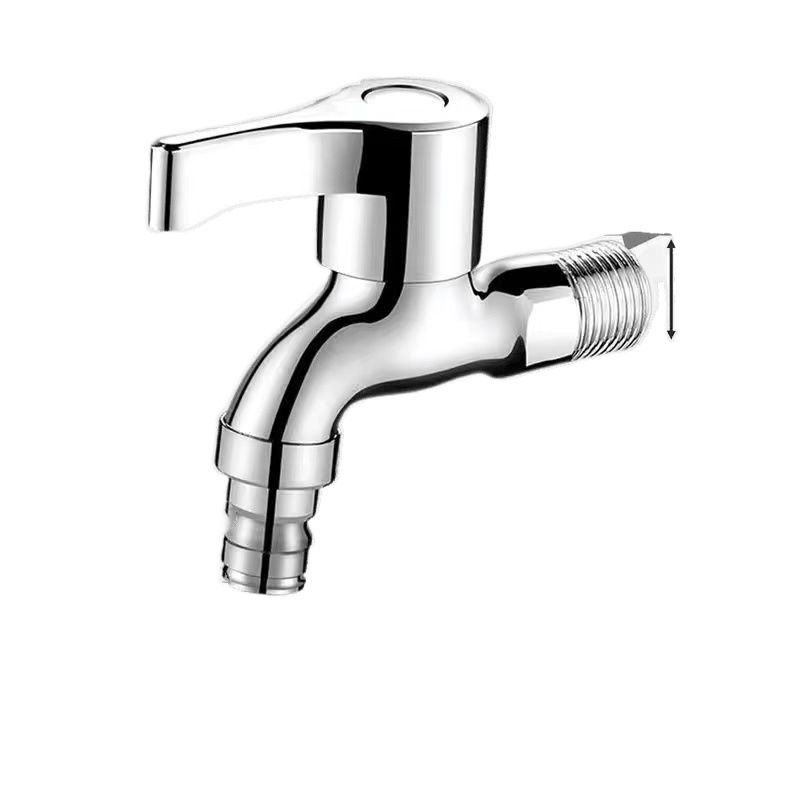 Copper household faucet mop sink with one inlet and two outlets, dual water spout, 4-minute universal quick-opening extended washing machine for direct sale Item Picture