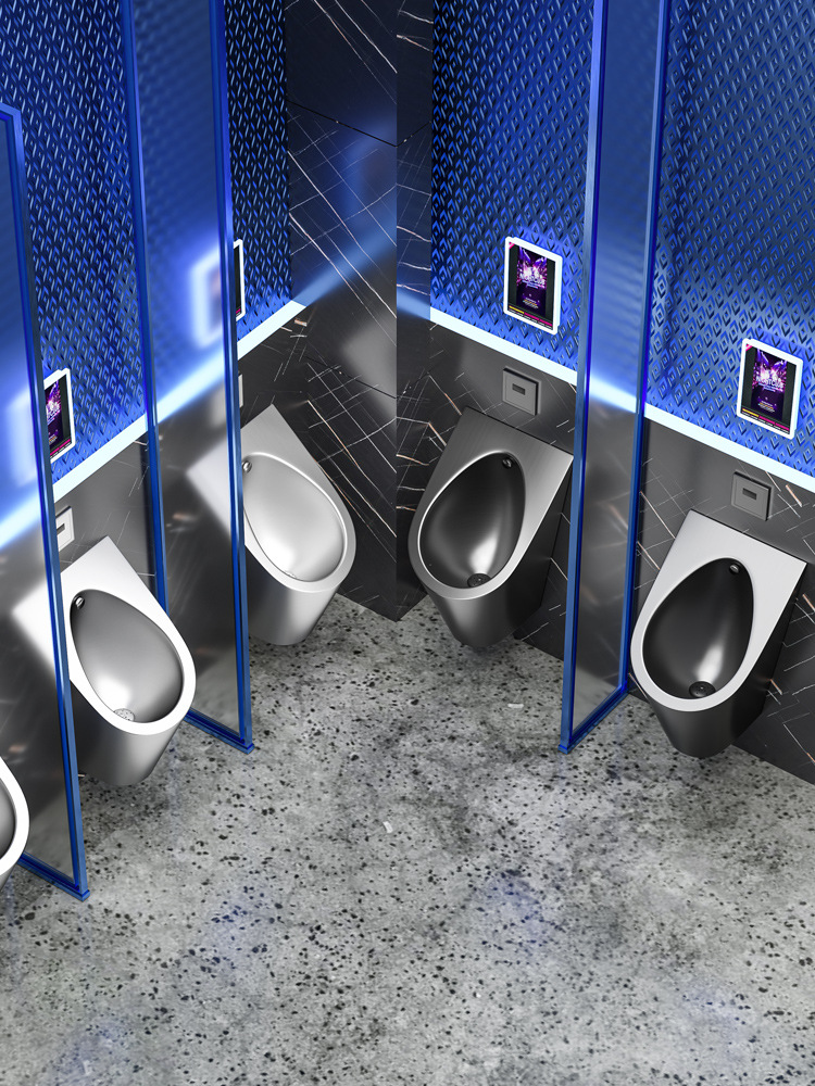 Stainless steel men's hanging bucket sensor toilet bowl, urinal, wall-mounted sensor toilet, KTV urination, no rust Specification drawing