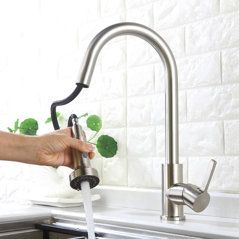 Kitchen faucet, shower head, hot and cold mixed water, pull-out dish basin, faucet, showerhead, shower accessories, shower nozzle Specification drawing
